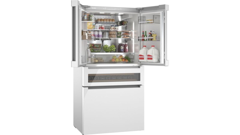 800 Series French Door Bottom Mount Refrigerator, Glass door 36'', Total No Frost B36CL81ENW