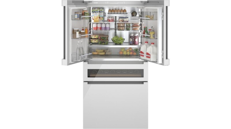 800 Series French Door Bottom Mount Refrigerator, Glass door 36'', Total No Frost B36CL81ENW