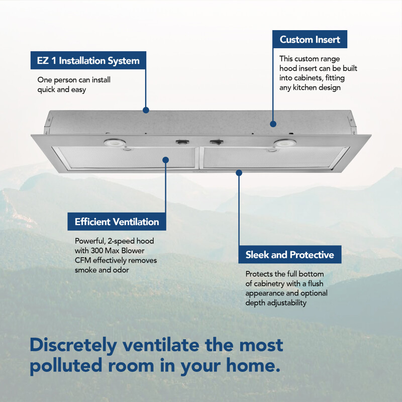 30-Inch Built-In Power Pack Insert w/ Easy Install System, 300 Max Blower CFM BBN1303SS