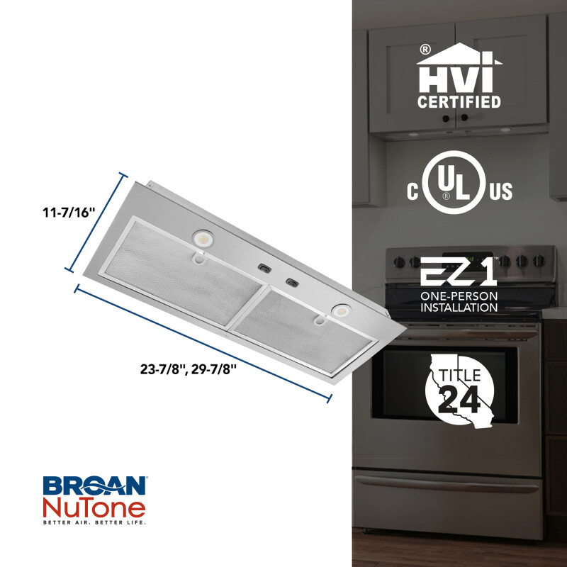 30-Inch Built-In Power Pack Insert w/ Easy Install System, 300 Max Blower CFM BBN1303SS