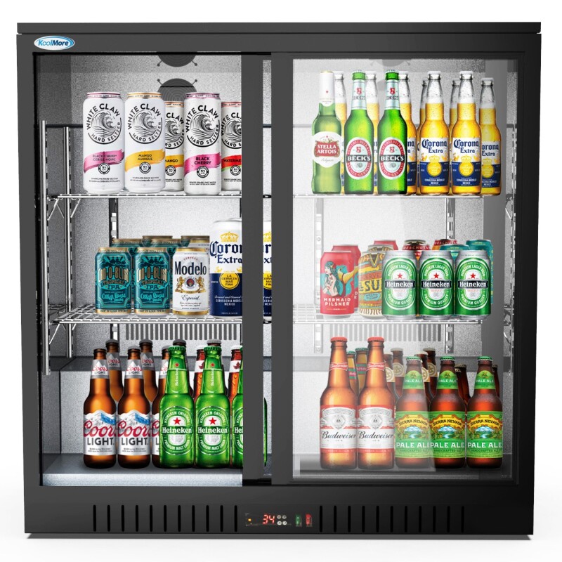 35 in. Two-Door Back Bar Refrigerator - 7.4 Cu Ft BC2DSLBK