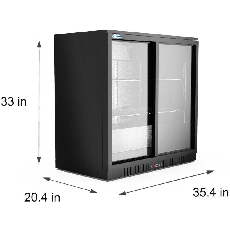 35 in. Two-Door Back Bar Refrigerator - 7.4 Cu Ft BC2DSLBK