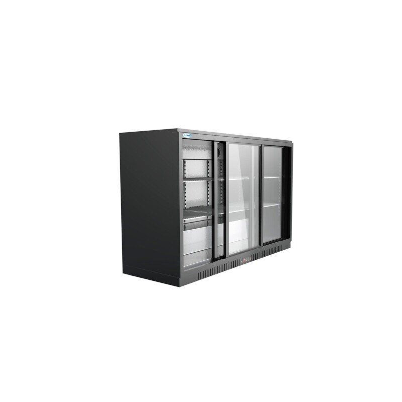 53 in. Three-Door Back Bar Refrigerator - 11.3 Cu Ft BC3DSLBK