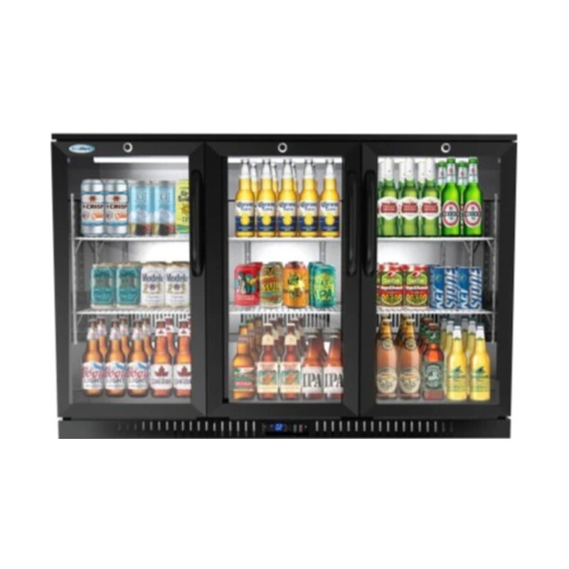 53 in. Three-Door Back Bar Refrigerator - 11 Cu Ft BC3DSWBK