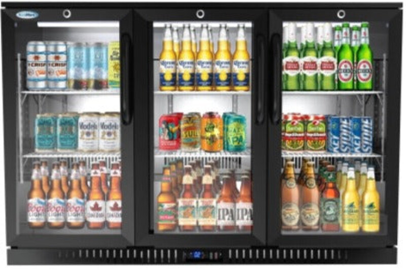 53 in. Three-Door Back Bar Refrigerator - 11 Cu Ft BC3DSWBK