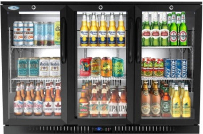 53 in. Three-Door Back Bar Refrigerator - 11 Cu Ft BC3DSWBK