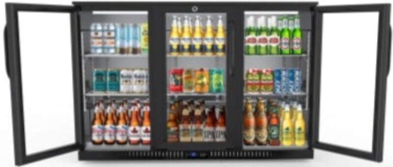 53 in. Three-Door Back Bar Refrigerator - 11 Cu Ft BC3DSWBK