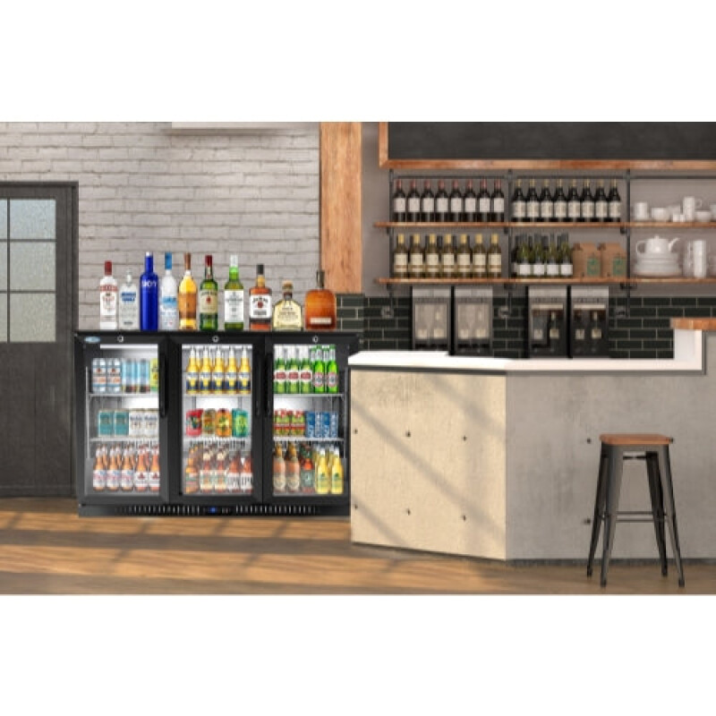 53 in. Three-Door Back Bar Refrigerator - 11 Cu Ft BC3DSWBK