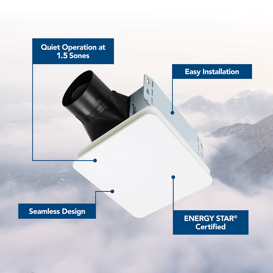 Broan-NuTone Roomside Series 80 CFM 1.5 Sones Ventilation Fan ENERGY STAR® BE8