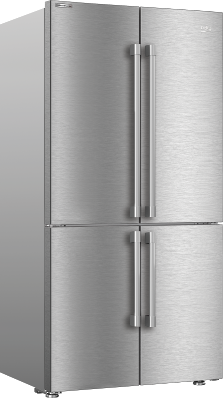 36" French Four-Door Stainless Steel Refrigerator with auto Ice Maker, Water Dispenser BFFD3626SS
