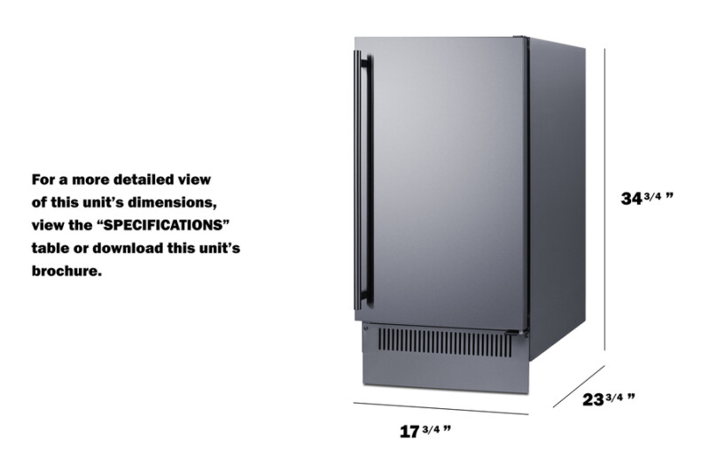 18" Wide Outdoor Clear Icemaker BIM182OS