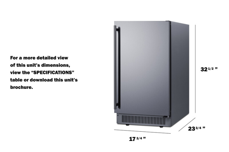 18" Wide Outdoor Clear Icemaker, ADA Compliant BIM182OSADA
