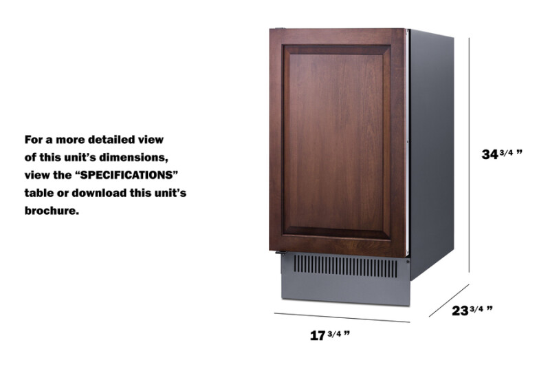 18" Wide Clear Outdoor Icemaker (Panel Not Included) BIM182OSIFLHD