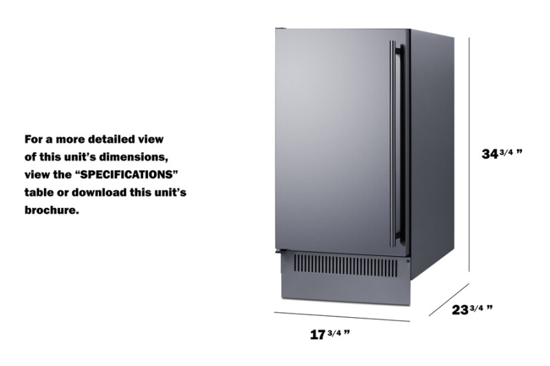 18" Wide Outdoor Clear Icemaker BIM182OSLHD