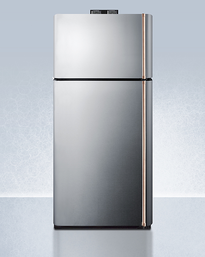 30" Wide Break Room Refrigerator-Freezer with Antimicrobial Pure Copper Handle BKRF18SSCPLHD