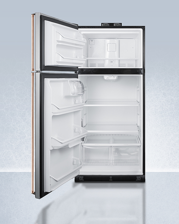 30" Wide Break Room Refrigerator-Freezer with Antimicrobial Pure Copper Handle BKRF18SSCPLHD