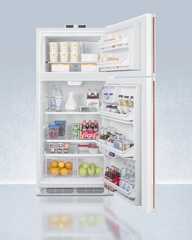 30" Wide Break Room Refrigerator-Freezer with Antimicrobial Pure Copper Handle BKRF18WCP