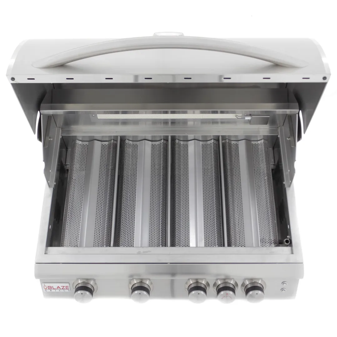 32-Inch 4-Burner LTE Gas Grill with Rear Burner and Built-in Lighting System BLZ4LTE2NG