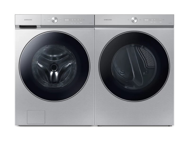 Bespoke Ultra Capacity AI Front Load Washer and Gas Dryer in Silver Steel BNDL1657833433388