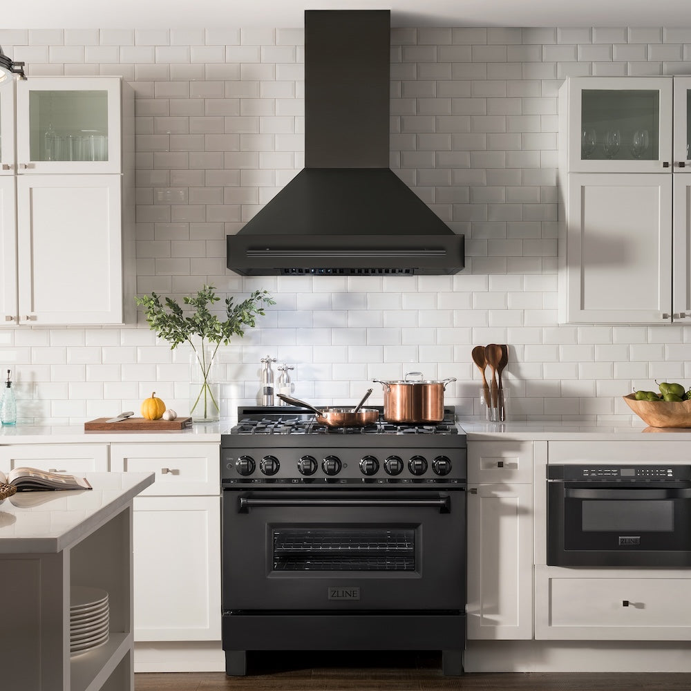 36"Black Stainless Steel Range Hood with Black Stainless Steel Handle BS65536BS