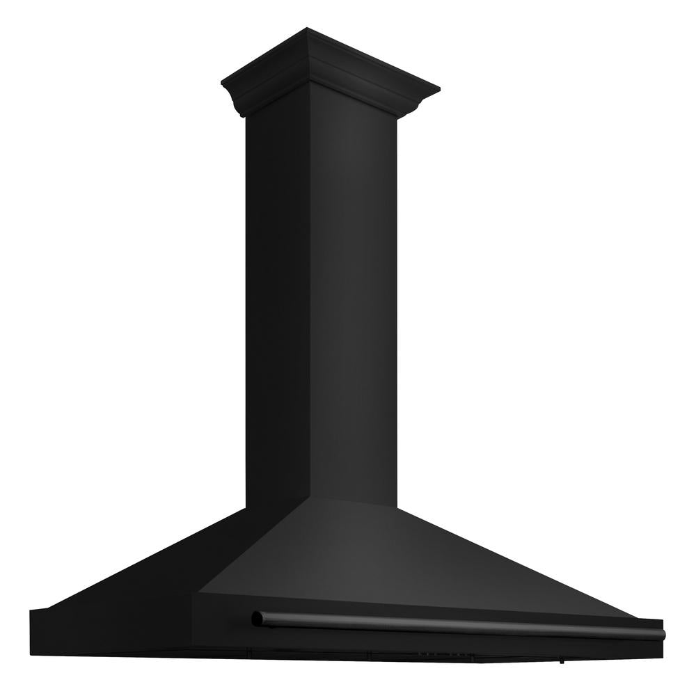 48 in. Convertible Black Stainless Steel Wall Mount Range Hood With Black Stainless Steel Handle BSKB4X48