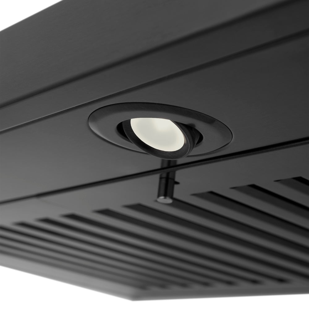 30 In. Convertible Vent Wall Mount Range Hood In Black Stainless Steel With Crown Molding BSKBNCRN30