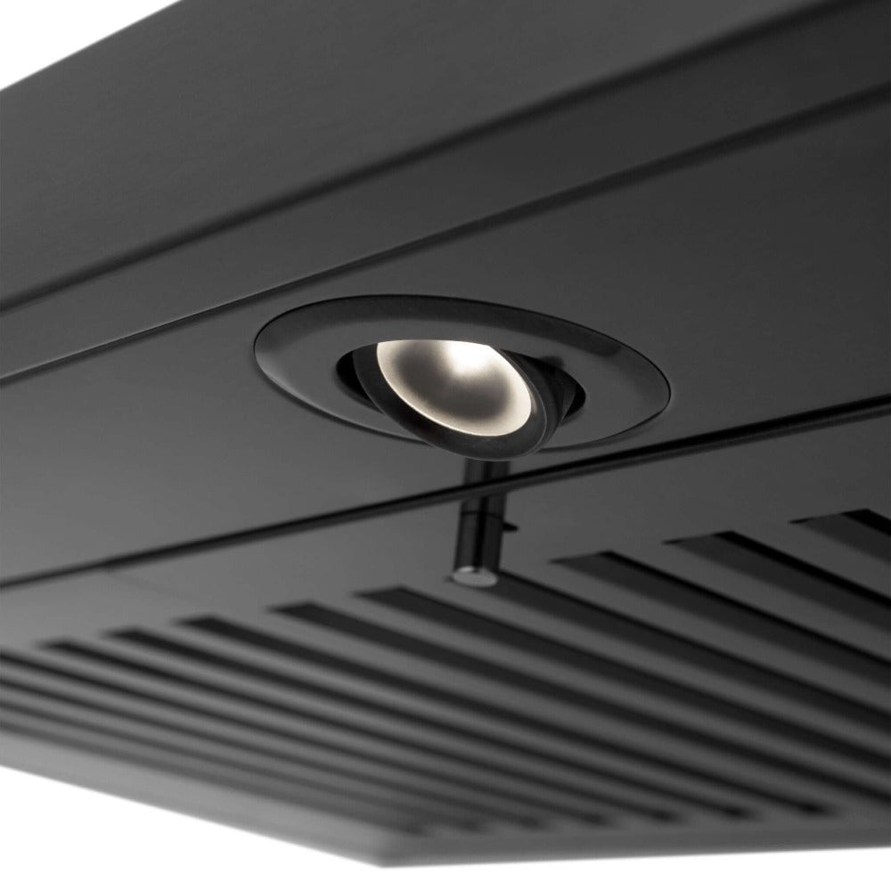42"Convertible Vent Wall Mount Range Hood in Black Stainless Steel with Crown Molding BSKBNCRN42