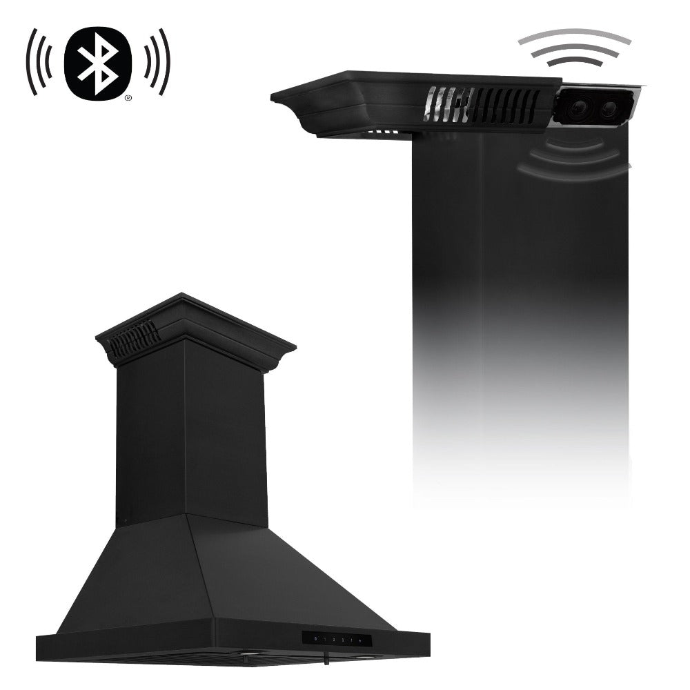 Wall Mount Range Hood with Built-in CrownSound® Bluetooth Speakers (BSKBNCRN-BT) - 42 Inch BSKBNCRNBT42