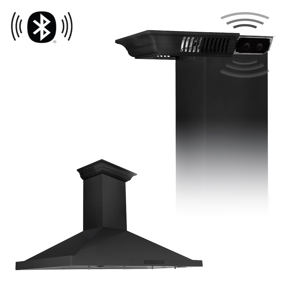 48" CrownSound‚ Ducted Vent Wall Mount Range Hood with Built-in Bluetooth Speakers - 48 Inch BSKBNCRNBT48