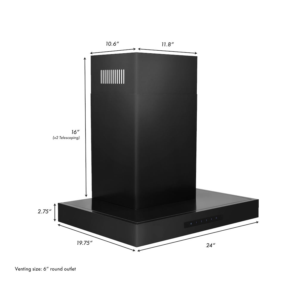 Convertible Vent Wall Mount Range Hood (BSKEN) - 24 Inch BSKEN24