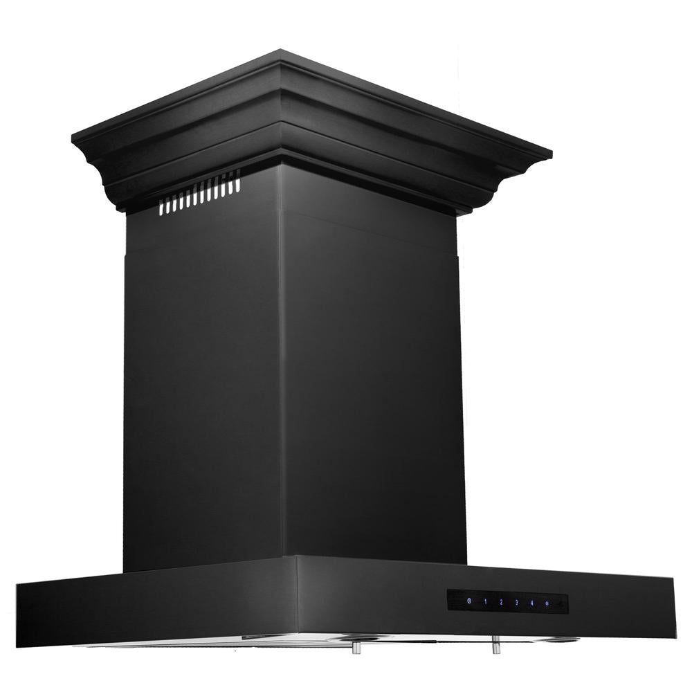Convertible Vent Wall Mount Range Hood with Crown Molding (BSKENCRN) - 36 Inch BSKENCRN36