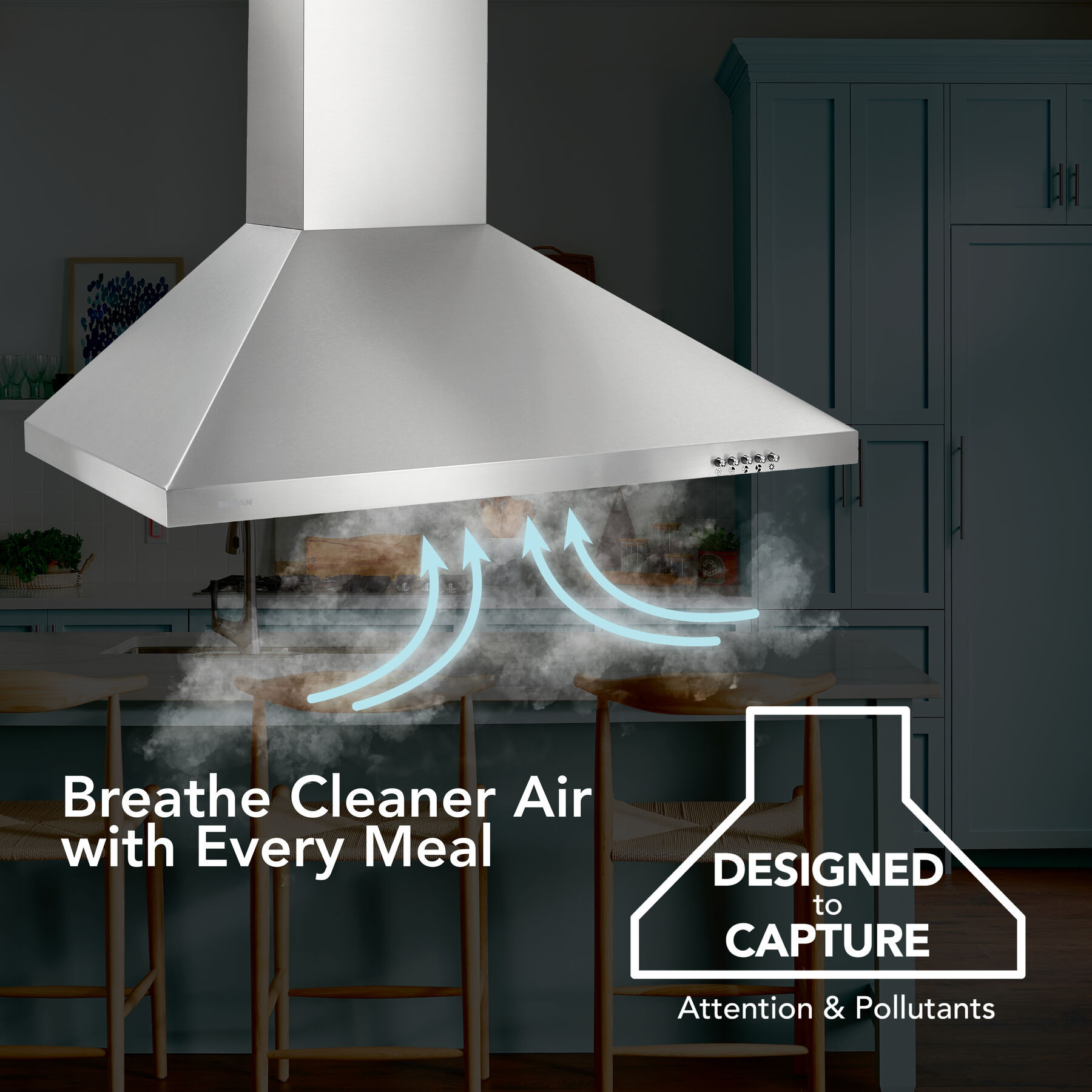 30-Inch Convertible European Style Wall-Mounted Chimney Range Hood, 380 MAX Blower CFM LED Light BW5030SSL