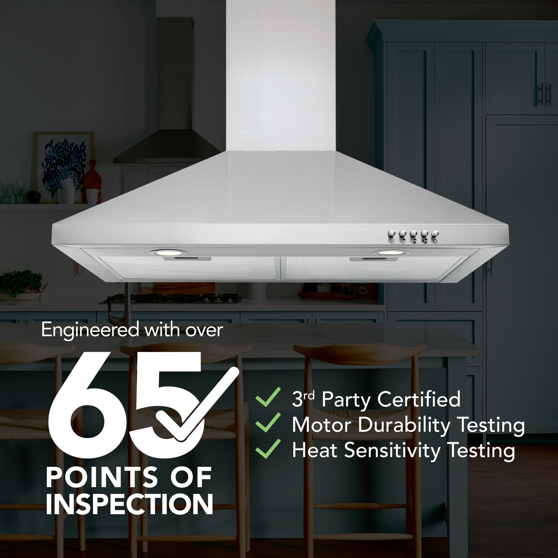 30-Inch Convertible European Style Wall-Mounted Chimney Range Hood, 380 MAX Blower CFM LED Light BW5030SSL