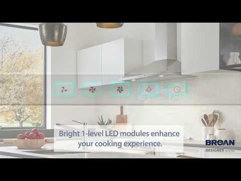 30-Inch Convertible Wall-Mount Pyramidal Chimney Range Hood, 450 Max CFM BWP1304SS