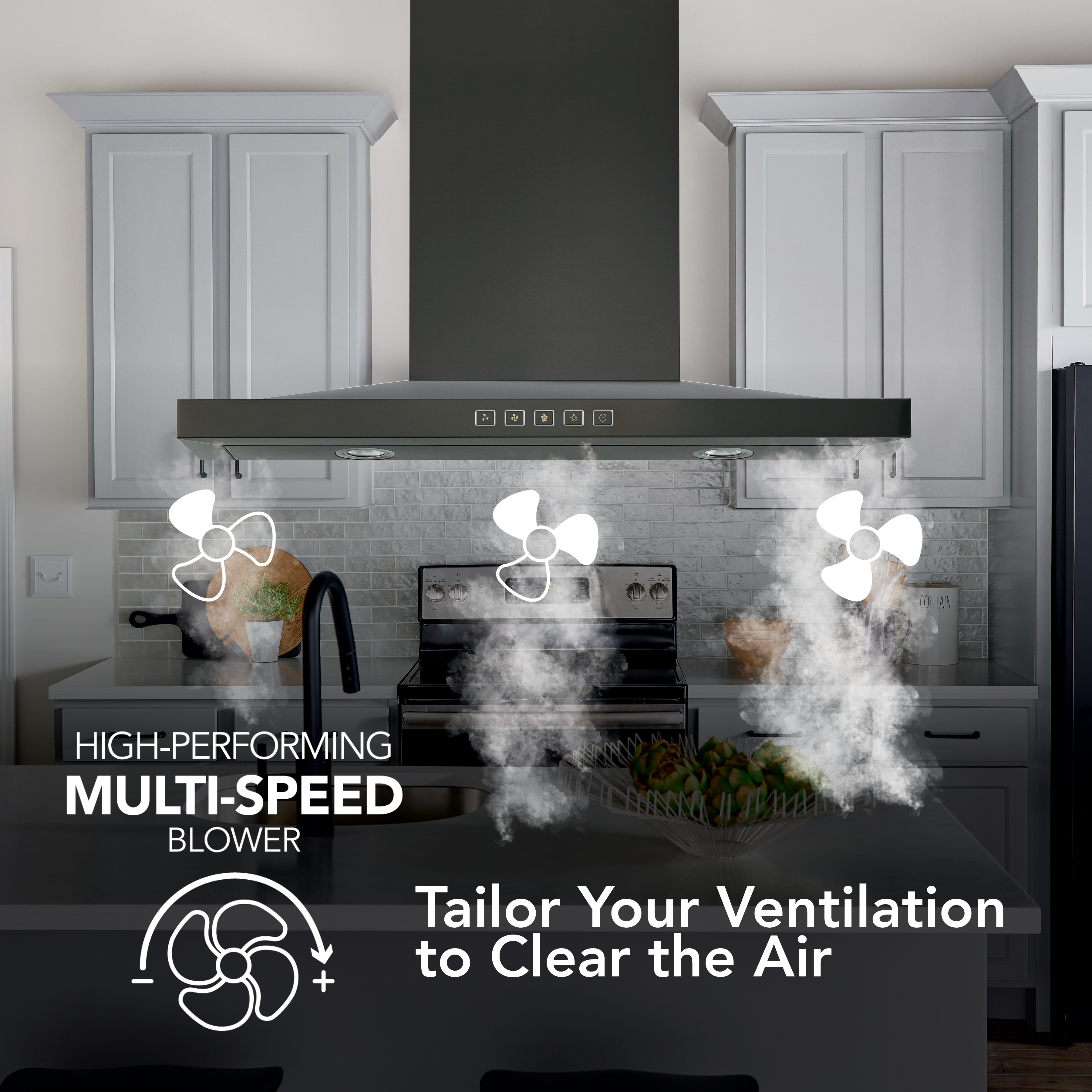 30-Inch Convertible Wall-Mount Low Profile Pyramidal Chimney Range Hood, 450 Max CFM BWS1304BLS