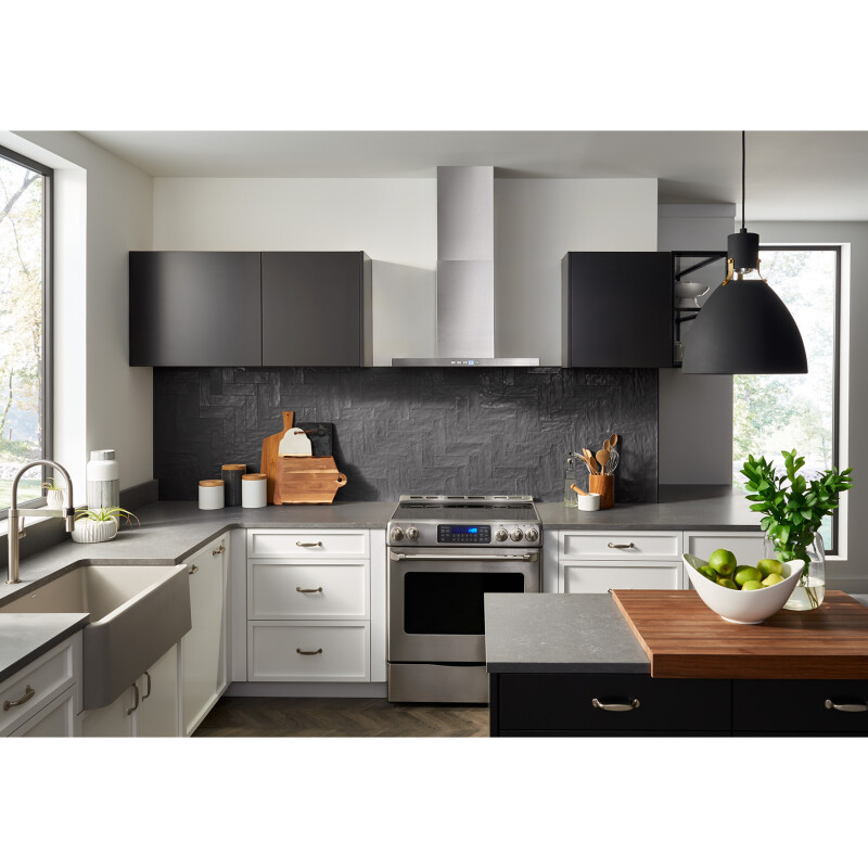 30-Inch Convertible Wall-Mount T-Style Chimney Range Hood, 450 MAX CFM BWT2304SS