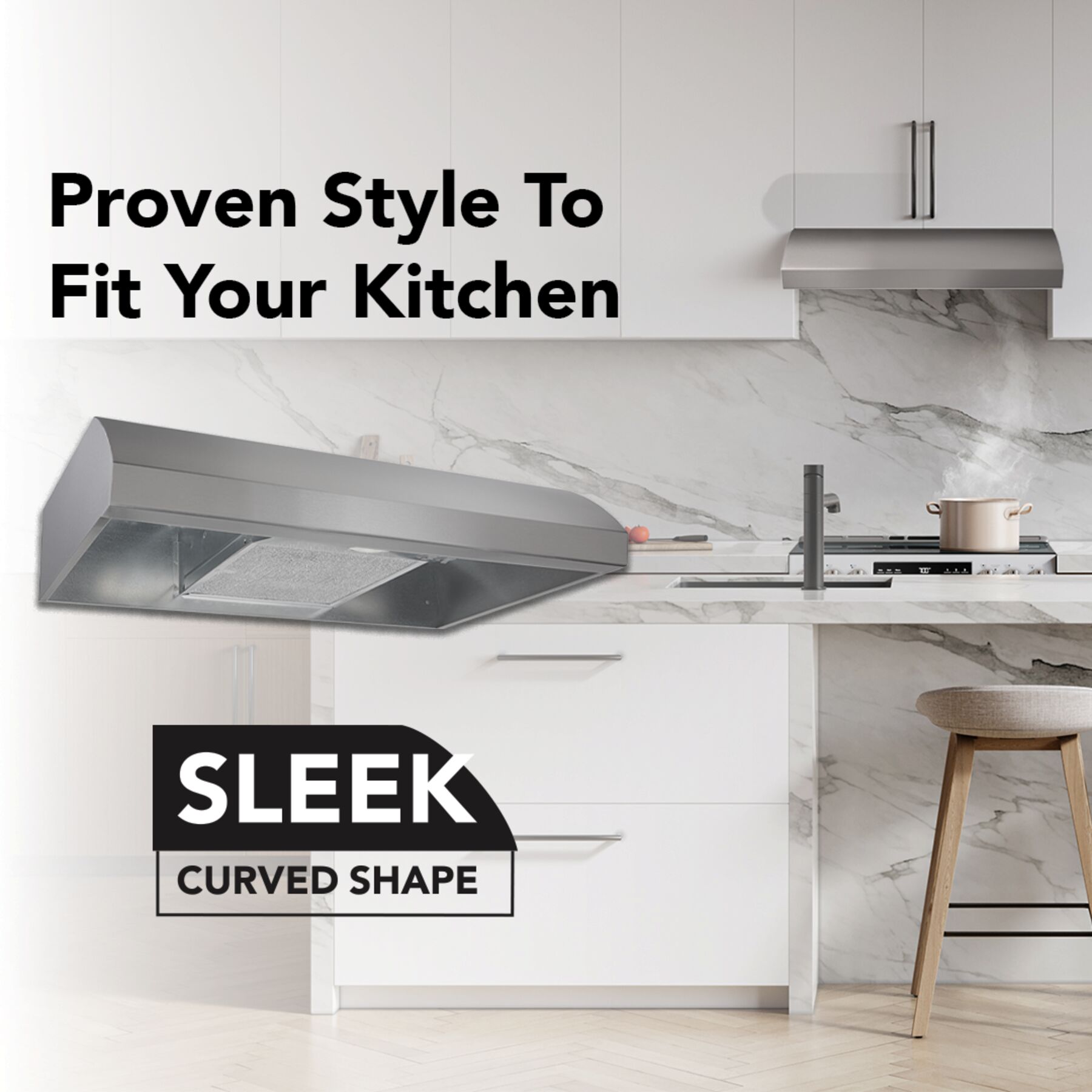 30-Inch 4-Way Convertible Under-Cabinet Range Hood, 270 Max CFM BXT130SS