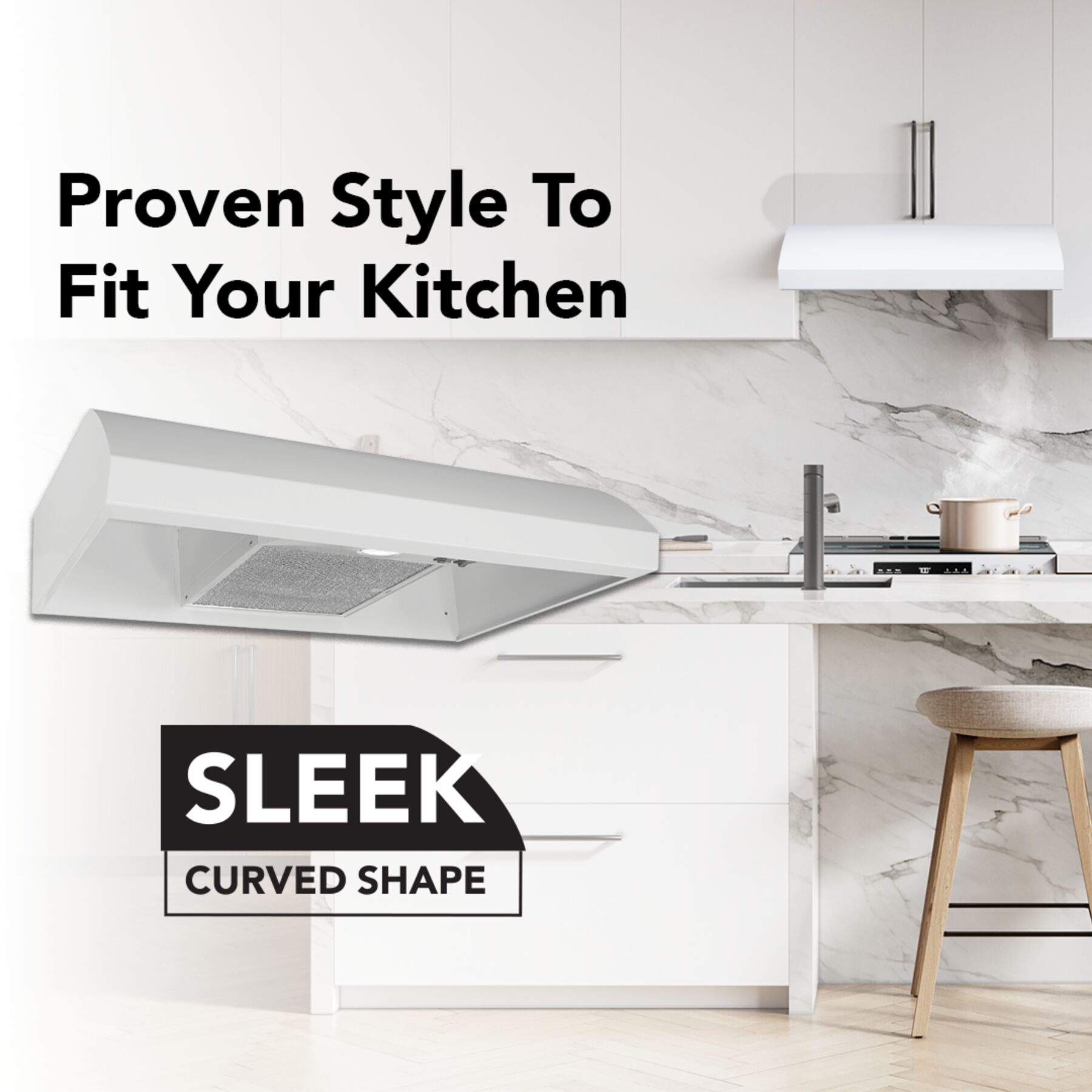 30-Inch 4-Way Convertible Under-Cabinet Range Hood, 270 Max CFM BXT130WW