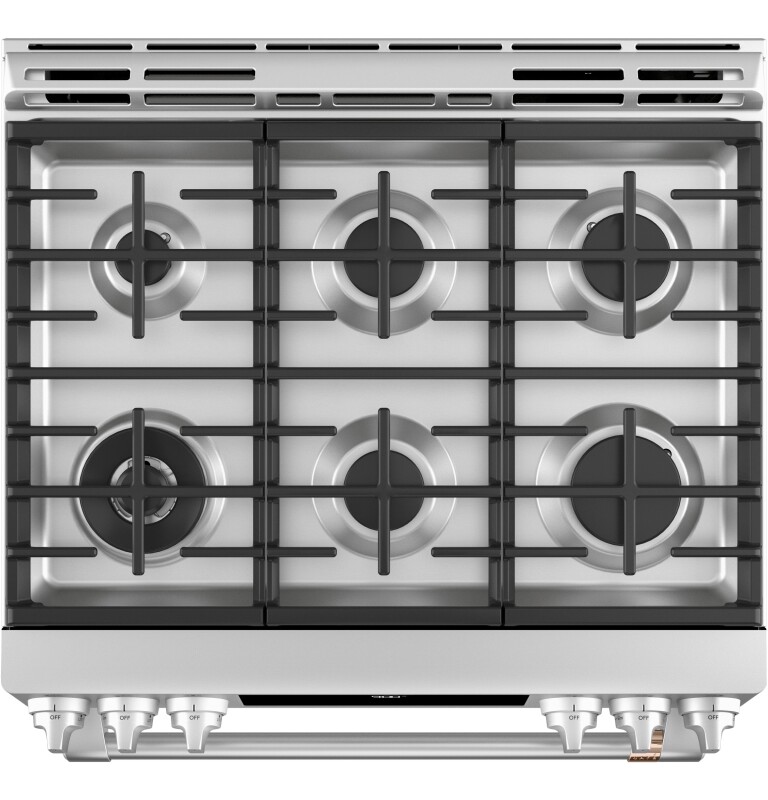 CAFÉ™ 30" Smart Slide-In, Front-Control, Dual-Fuel Range with Warming Drawer C2S900P2MS1