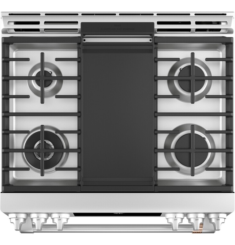 CAFÉ™ 30" Smart Slide-In, Front-Control, Dual-Fuel Range with Warming Drawer C2S900P2MS1