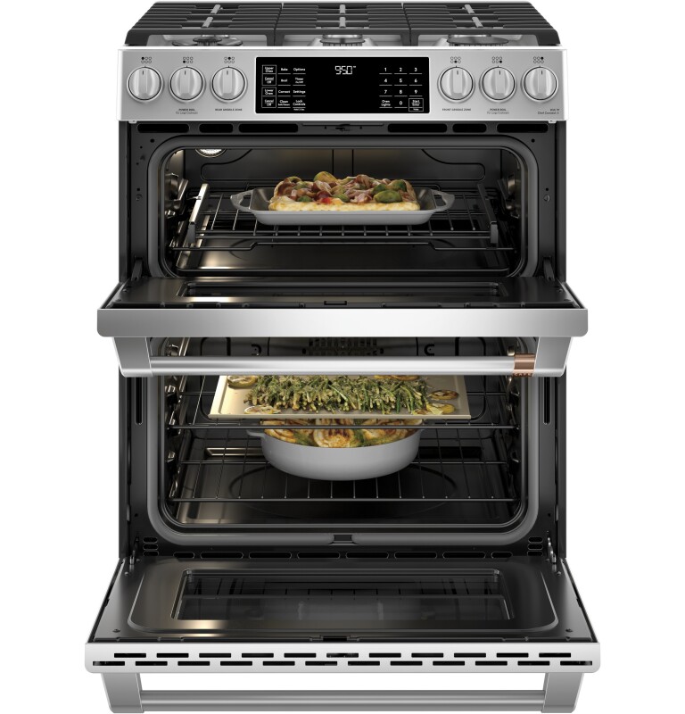 CAFÉ™ 30" Smart Slide-In, Front-Control, Dual-Fuel, Double-Oven Range with Convection C2S950P2MS1