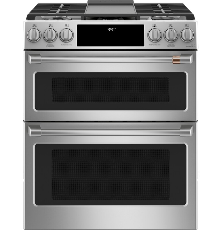 CAFÉ™ 30" Smart Slide-In, Front-Control, Dual-Fuel, Double-Oven Range with Convection C2S950P2MS1