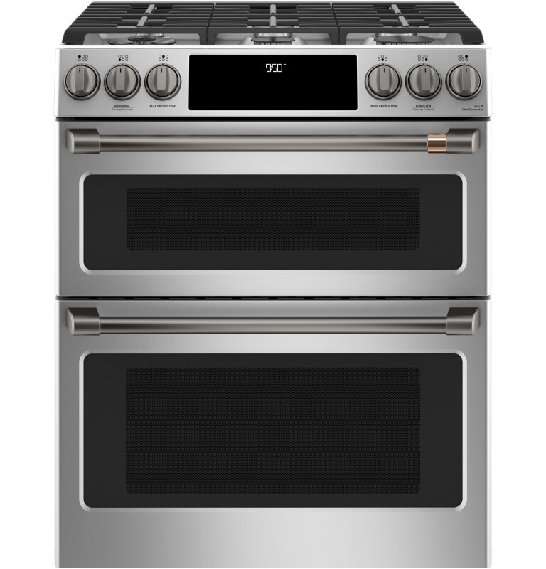 CAFÉ™ 30" Smart Slide-In, Front-Control, Dual-Fuel, Double-Oven Range with Convection C2S950P2MS1