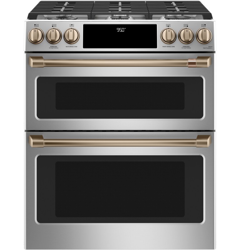 CAFÉ™ 30" Smart Slide-In, Front-Control, Dual-Fuel, Double-Oven Range with Convection C2S950P2MS1