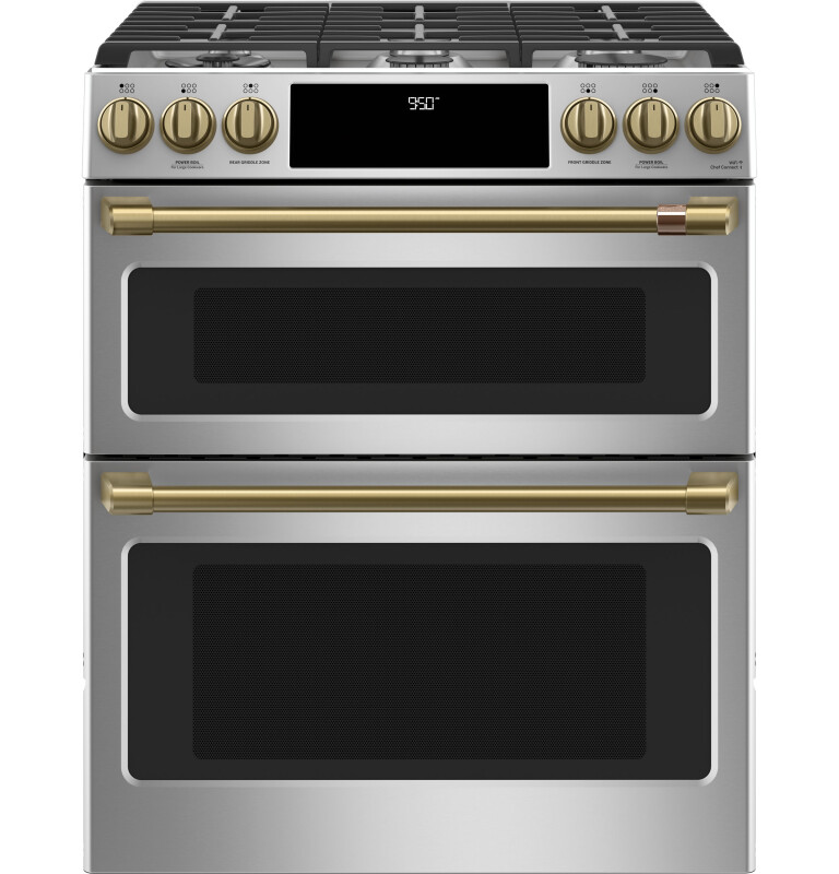 CAFÉ™ 30" Smart Slide-In, Front-Control, Dual-Fuel, Double-Oven Range with Convection C2S950P2MS1