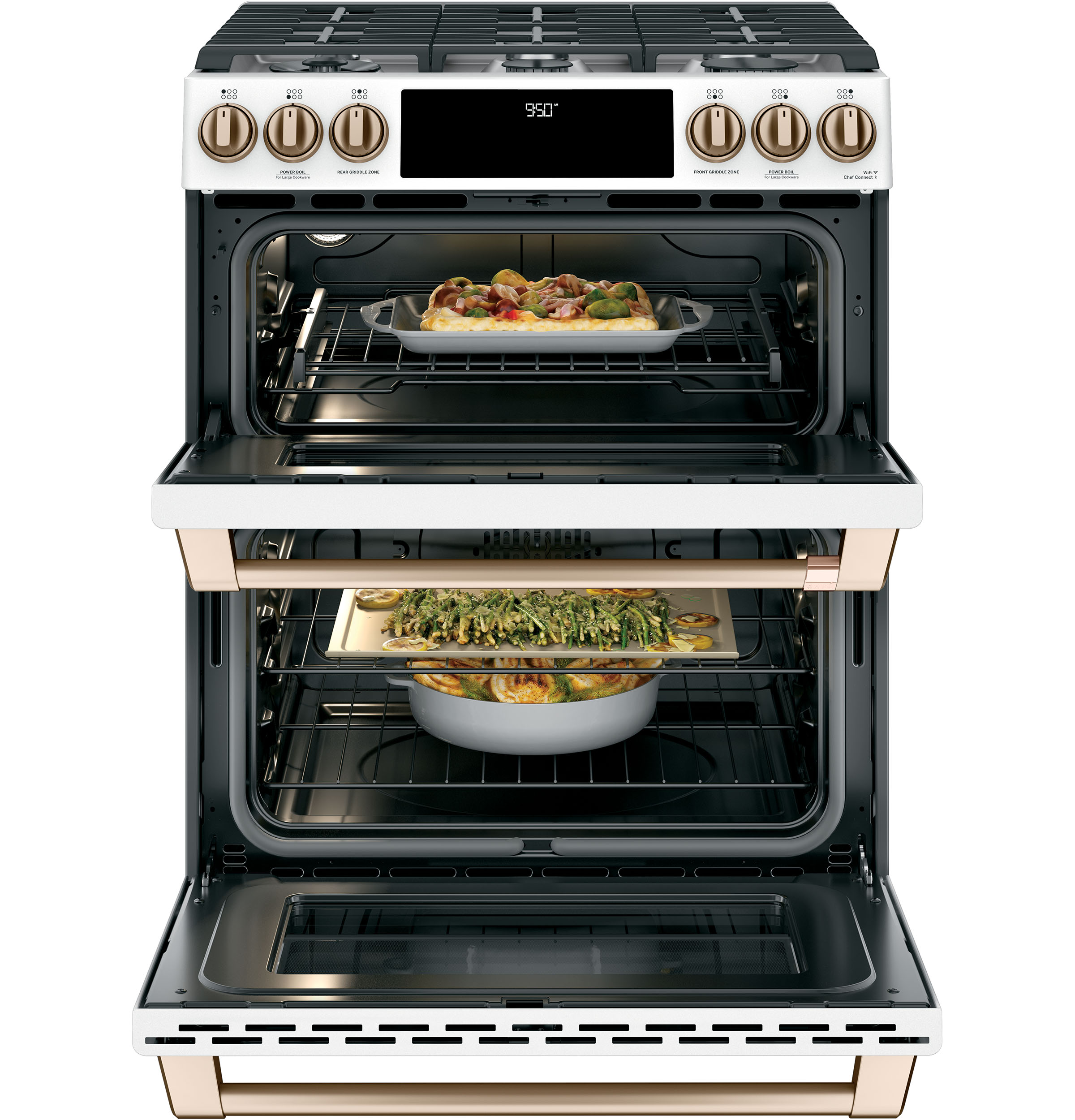 CAFÉ™ 30" Smart Slide-In, Front-Control, Dual-Fuel, Double-Oven Range with Convection C2S950P4MW2