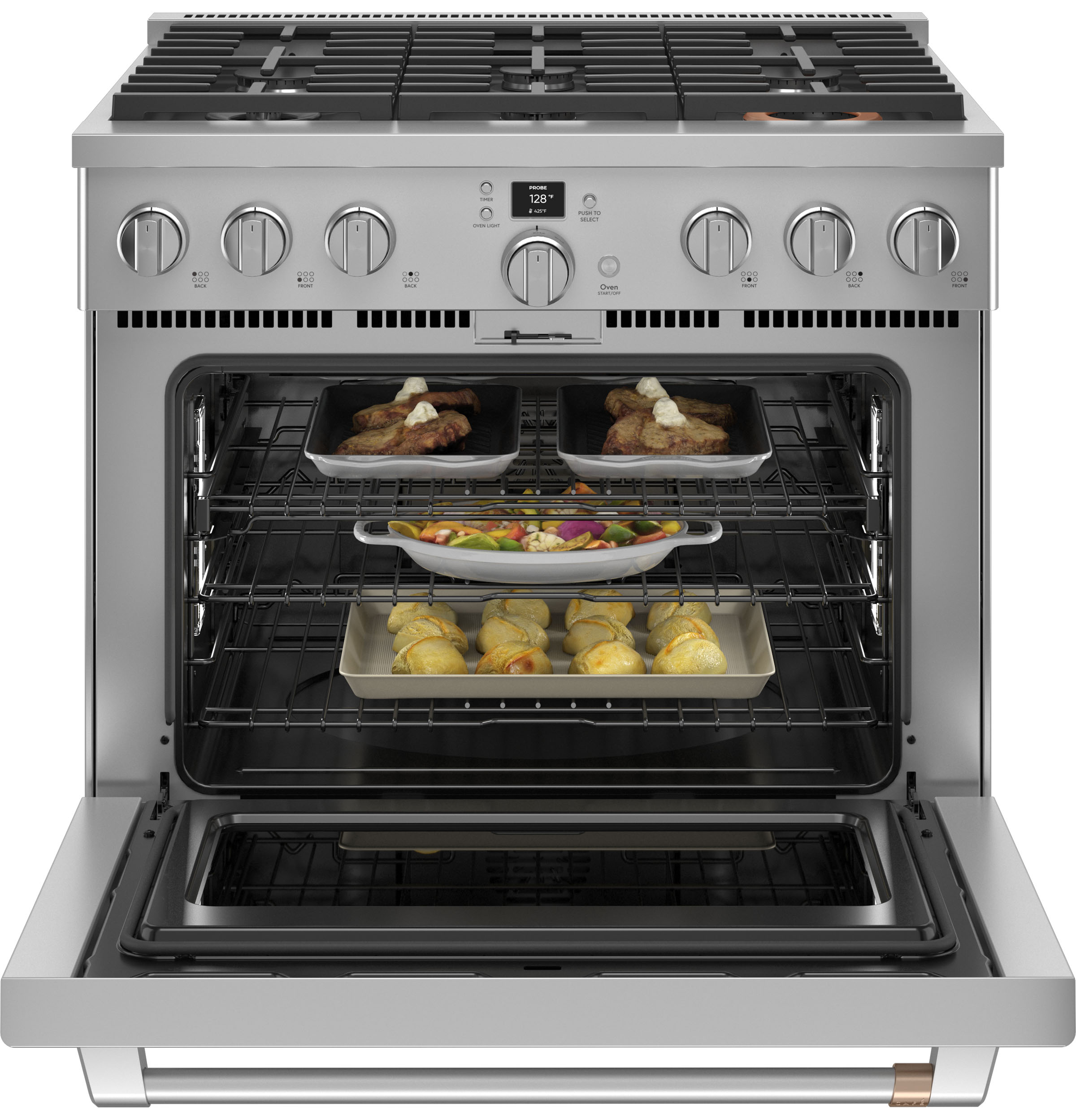 CAFÉ™ 36" Smart Dual-Fuel Commercial-Style Range with 6 Burners (Natural Gas) C2Y366P2TS1