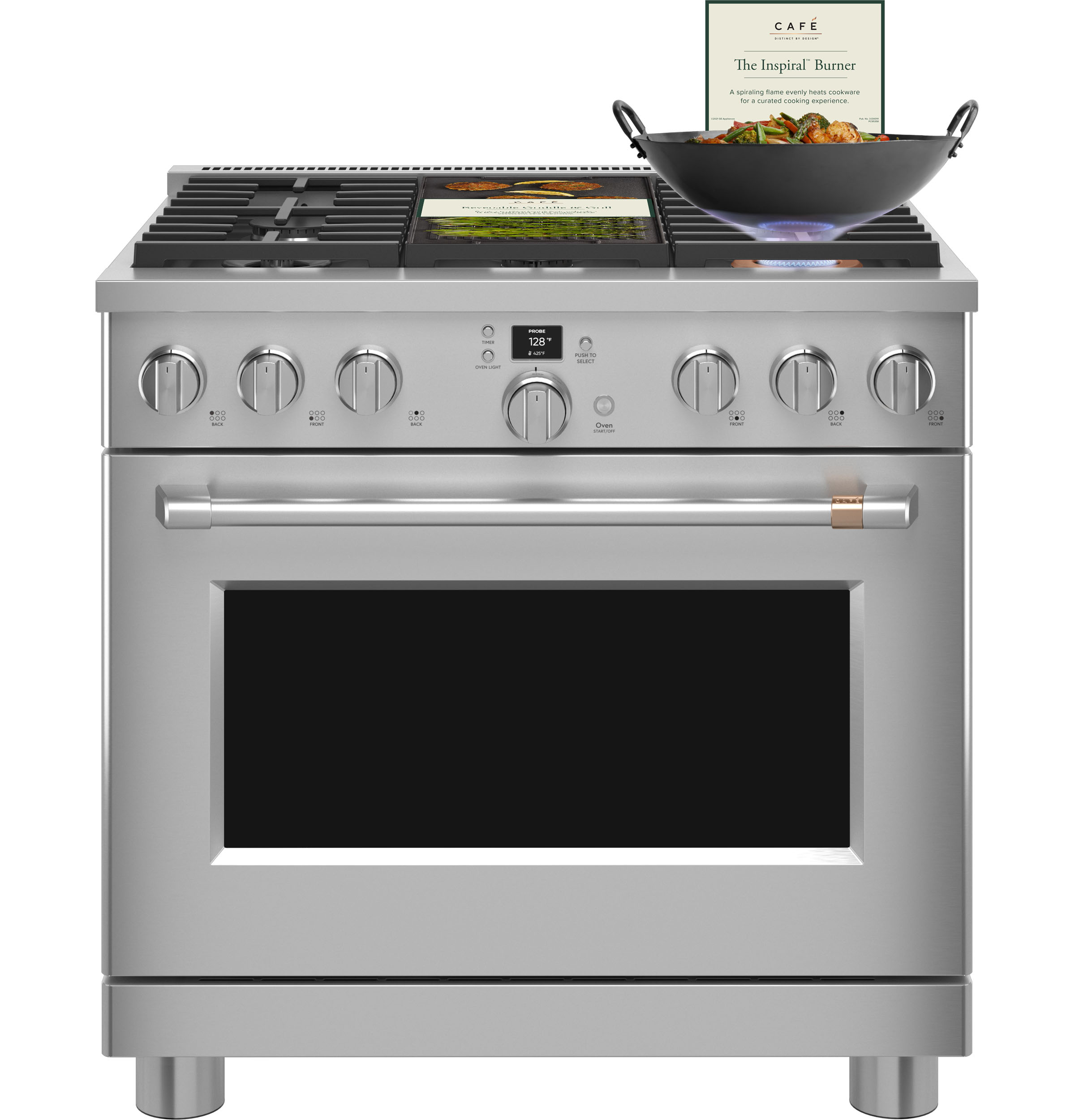 CAFÉ™ 36" Smart Dual-Fuel Commercial-Style Range with 6 Burners (Natural Gas) C2Y366P2TS1