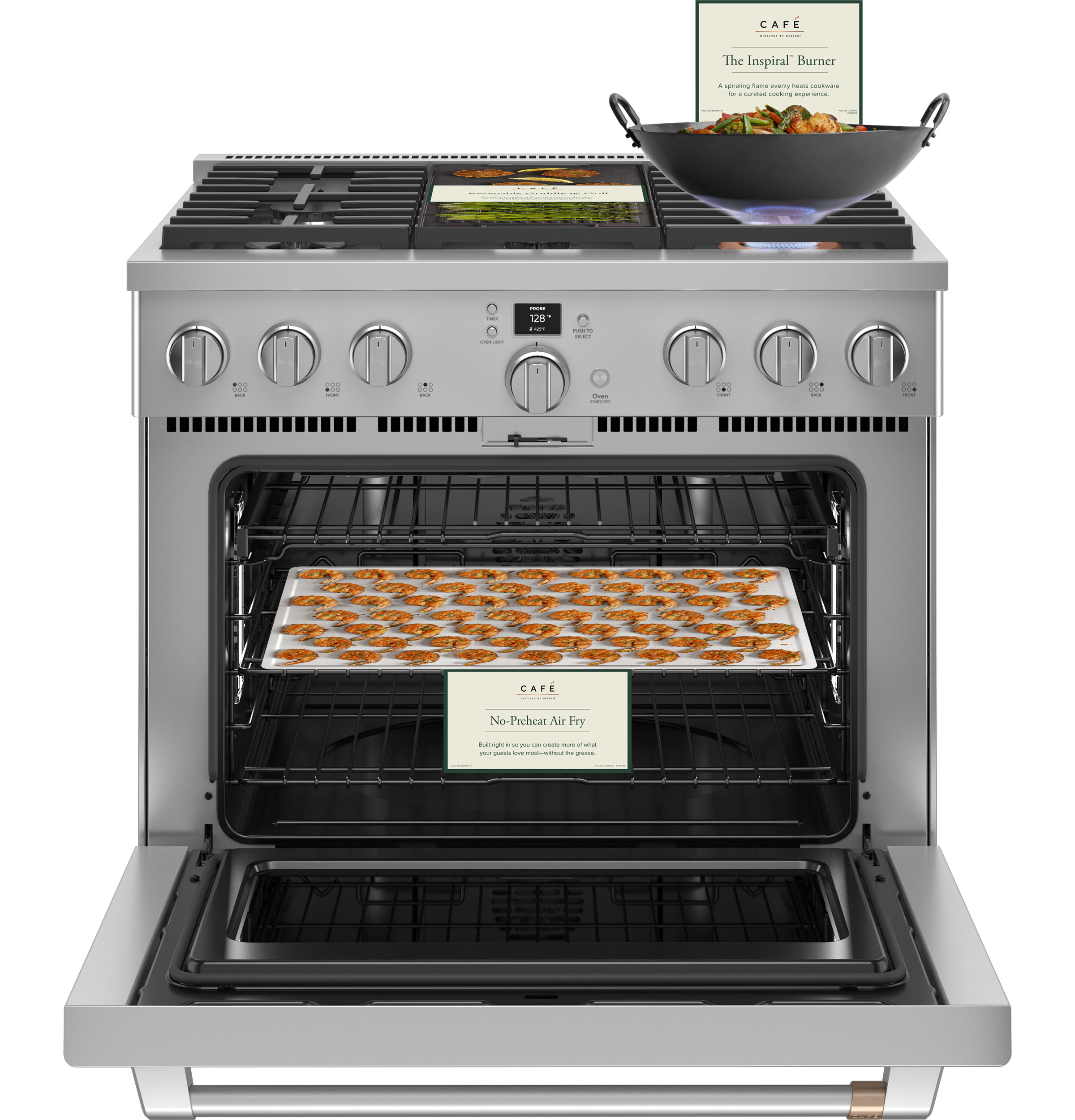 CAFÉ™ 36" Smart Dual-Fuel Commercial-Style Range with 6 Burners (Natural Gas) C2Y366P2TS1