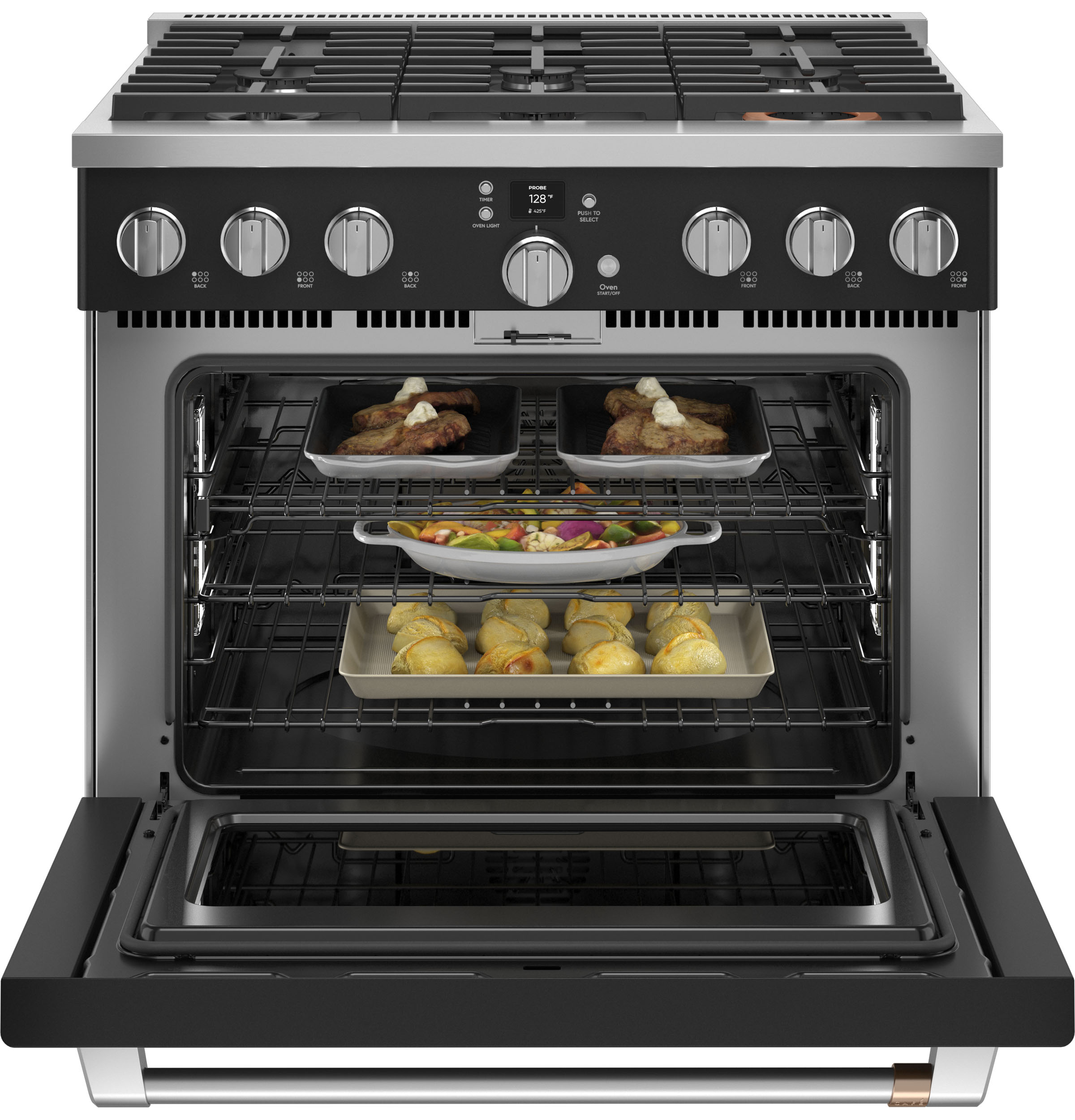 CAFÉ™ 36" Smart Dual-Fuel Commercial-Style Range with 6 Burners (Natural Gas) C2Y366P3TD1